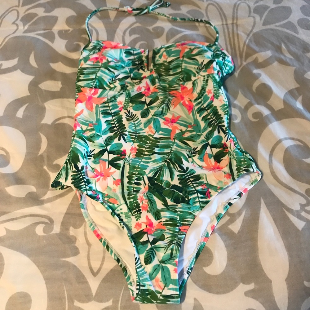 NWT Floral print one piece swim suit